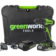 Дрель-шуруповерт Greenworks GD24DD35K2 3704007UA (с 1-м АКБ, кейс)
